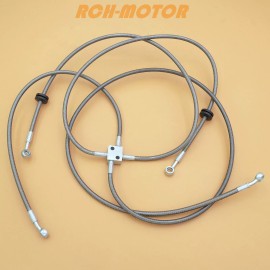 R&C Front Braided Brake Hose Line For Arctic Cat Alterra 700 Mud Pro 2018-2019