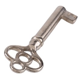 UNIQANTIQ HARDWARE SUPPLY Nickel Plated Skeleton Key for Cabinet, Grandfather Clock Doors, Dresser Drawers - Hollow Barrel Key Replacement - Antique Skeleton Keys for Furniture | SK7-DN