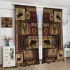 Rustic Moose Deer Curtain, Retro Rustic Bear Country Style Rustic