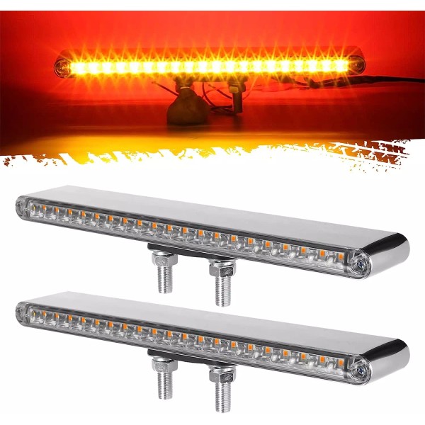 2-Piece 2" Clear Lens Red/Amber LED Combo Dual Face Truck