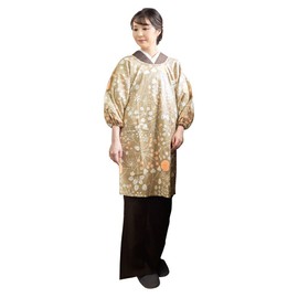 Kyoto Kimono Town, Long Length, Japanese Cooking Clothing, Olive Bell Flower, Made in Japan, Cotton, Includes Pockets, Birthday, Mother's Day, Respect for the Aged Day, Gift