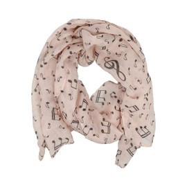 mugesh Scarf Music Motifs - Beautiful Gift for Musicians, lightpink
