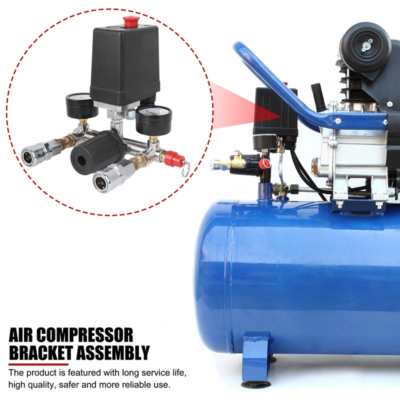 Air Compressor Bracket Assembly Pressure Control Switch Valve Manifold Regulator