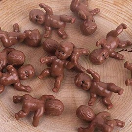 Mini Plastic Babies for Party Favor Decor Party Decorations Baby Shower Party Game Ice Cube Game (1.2" 60pcs, Dark)