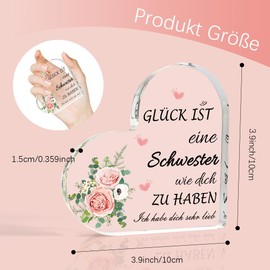 Sister Gift Sister Gifts For Sister Christmas Gift Best Sister Gift Sister Christmas Heart Shaped Acrylic Plaque Big Sister Gifts Sister Birthday