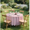 SietDESEO 3 Pack Pink Gingham Tablecloth Round 84 x 84