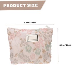 Gatuida Flower Pattern Makeup Bag for Women Portable Cosmetic Hand Purse with Zipper Closure Lightweight Travel Pouch for Daily Use for Storing Cosmetics Cards
