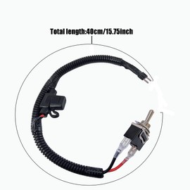 Universal Fuse Bypass Switch kit for ATM Mini-Fuse Towed Vehicles, with Heavy Duty Rocker Toggle Switch and Waterproof Boot Cap Cover (40cm/15.75")