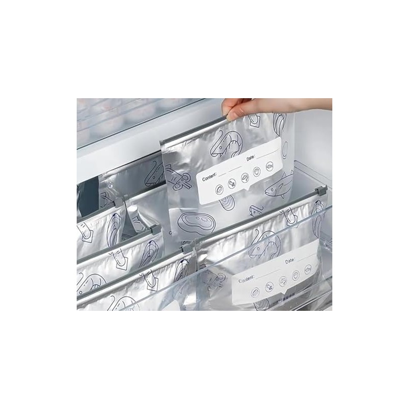 30PCS Reusable Aluminum Foil Sealable Storage Bags, Vacuum Zipper Pouches,