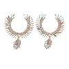Marquise Flower Teardrop Earrings KC Gold Glittering Semicircle Teardrop Dangle