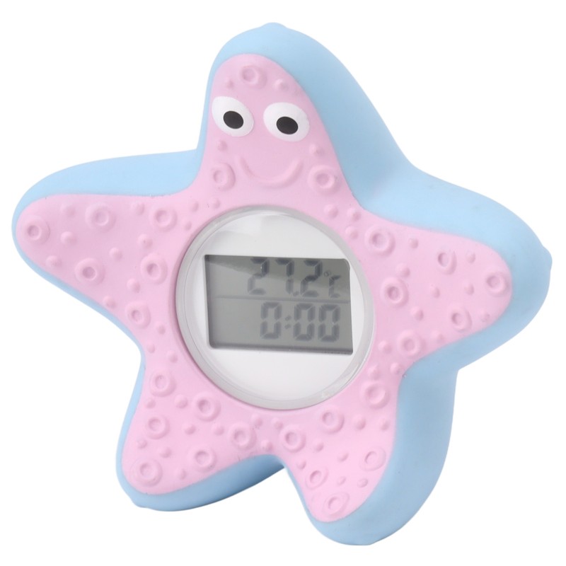 Baby Water Thermometer Starfish Clock Timing 3 Color Light Floating