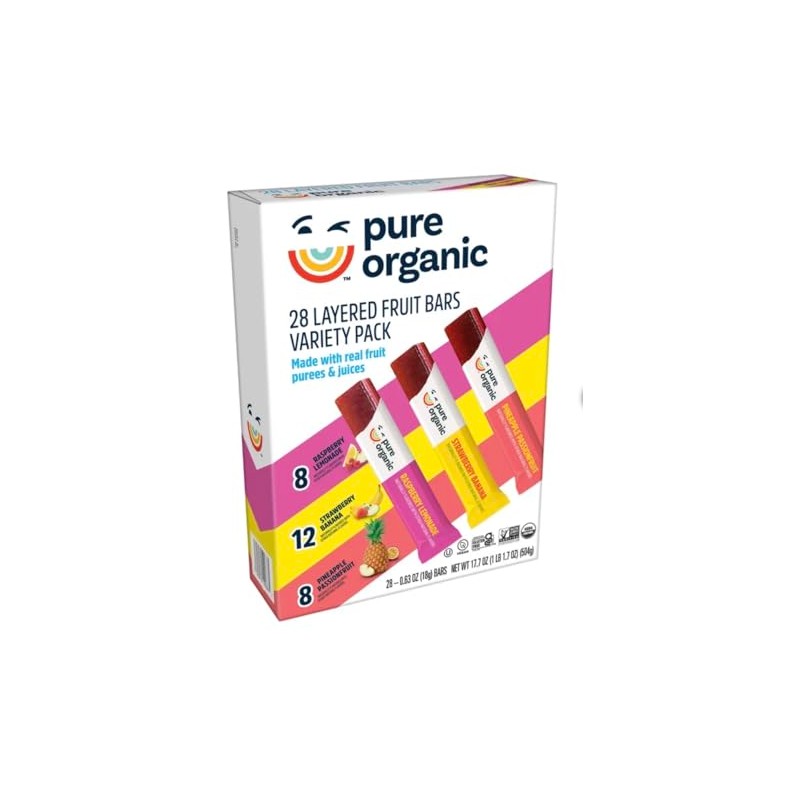Pure Organic Layered Fruit Bars, Variety Pack, 0.63 oz, 28-count