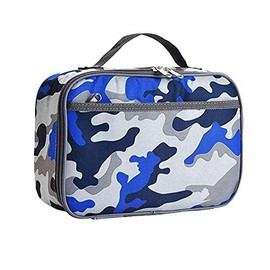 Insulated Lunch Box Bag Picnic Zipper Organizer Lunch Tote Bag for Adults Kids (Blue Camo)