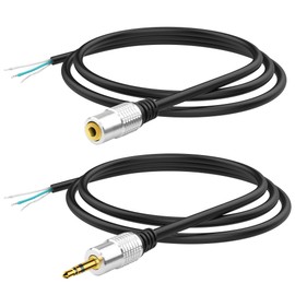 YACSEJAO 3.5mm Male Female Plug to Bare Wire Stereo Audio Cable,TRS 3 Pole Dual Channel Audio Jack for Microphone Speaker Cable Repair (1 M /3.3FT)