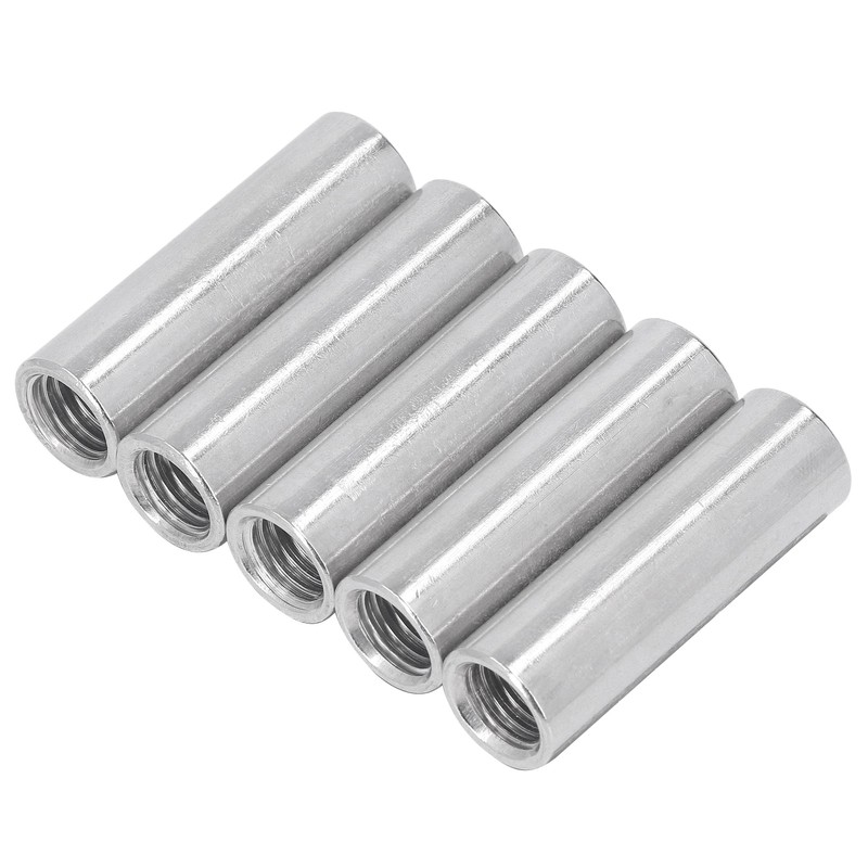 5PCS M12 Cylindrical Coupling Nuts 304 Stainless Steel Female Thread