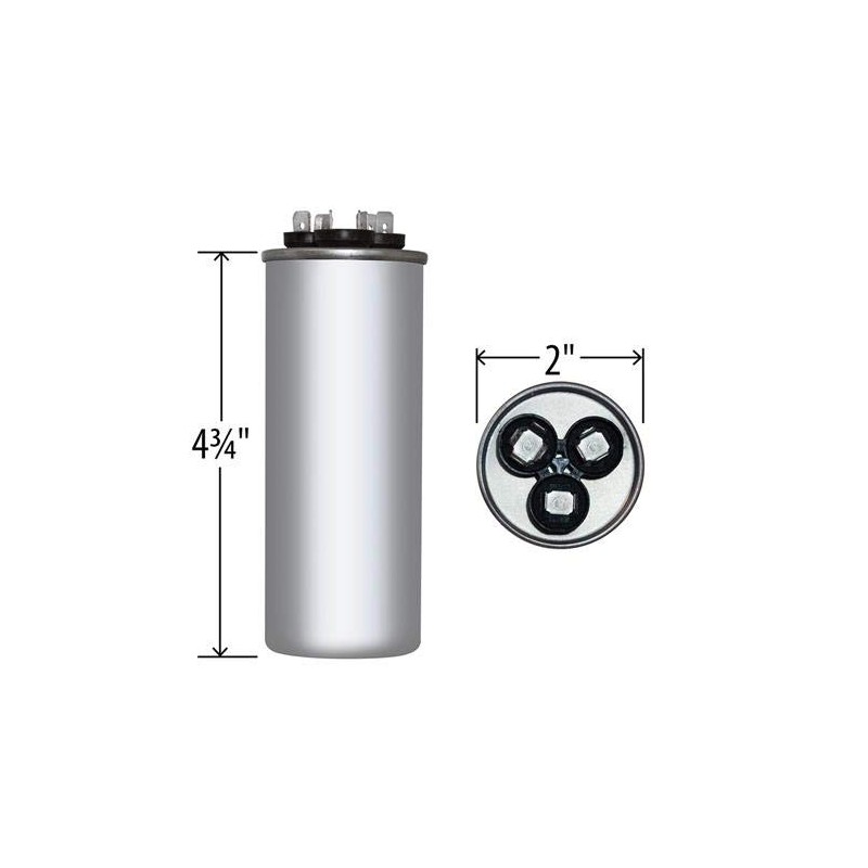 60 + 7.5 x 370/440 VAC Round Dual Run Capacitor