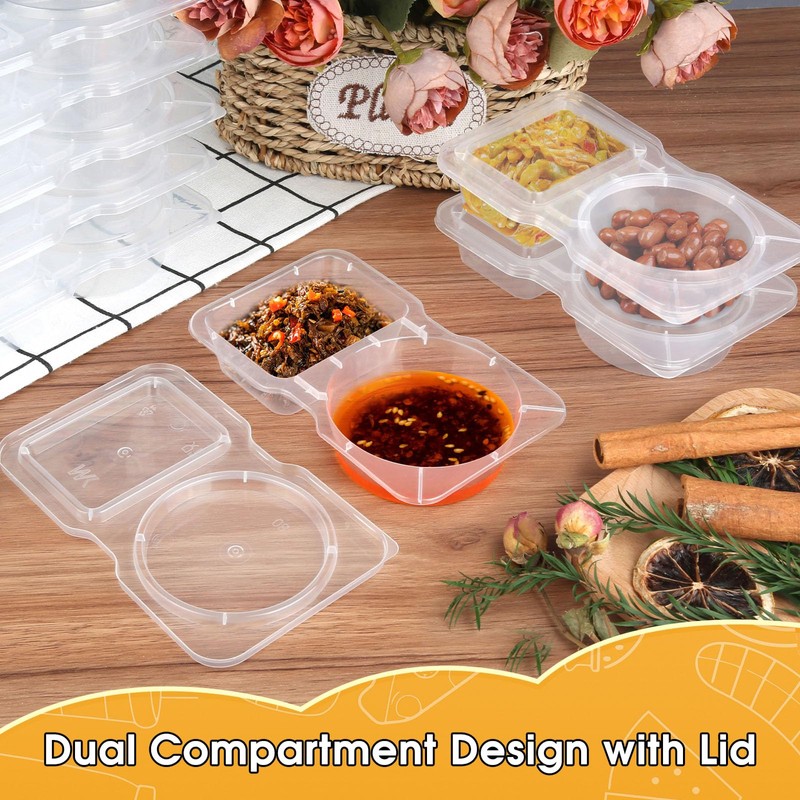 JIANGZHIB Pack of 15 Snack Pack Containers with Lid, Reusable
