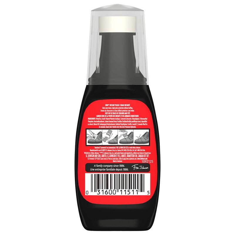 Kiwi Instant Polish, Black, 2.5 oz (1 Bottle with Sponge