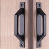 AWEN 4 pcs Carbon Steel Sliding Barn Door Handle Wood