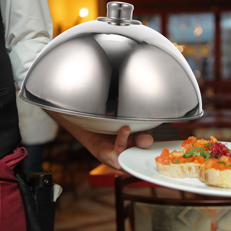 Yardwe Stainless Steel Dish Food Cover, Dome Plate Covers to