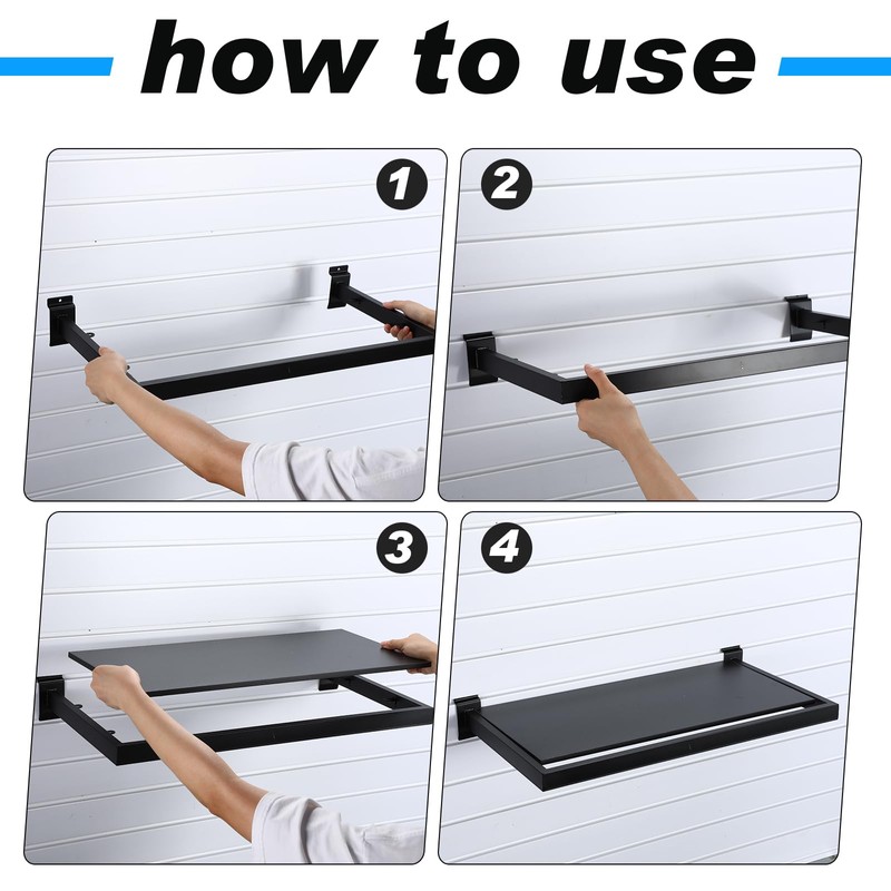 Blulu 4 Pack Slatwall Shelf, 23. 6x11. 8 Inch Wooden
