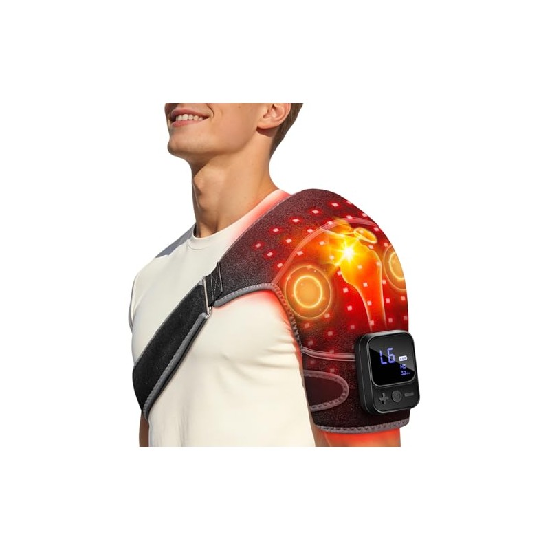 Red Light Therapy for Shoulder with Heat & Massage, 5000mAh