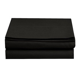Elegant Comfort Flat Sheet Wrinkle-Free Egyptian Quality 1-Piece Flat Sheet, Full Size, Black