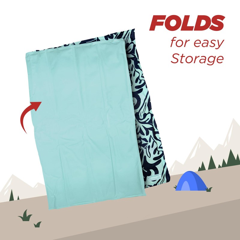 Coleman Medium Navy Botanical Pattern Reversible Cooling Mat – 24”