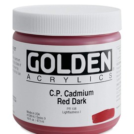 Golden Heavy Body Acrylic - C.P. Cadmium Red Dark 16oz jar