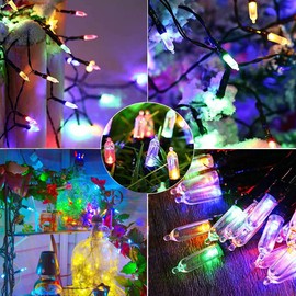 VTECHOLOGY Christmas Lights 33ft 100 LED Outdoor String Lights 8 Modes with Timer Battery-Powered IP65 Waterproof Light for Christmas Holiday Party Decor (Warm White to Multicolor)