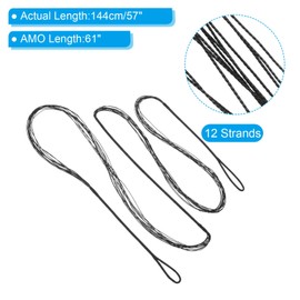 PATIKIL Bow String Replacement,12 Strands Recurve Bowstring with Nock Point for AMO 61" Traditional Recurve Bow, Black