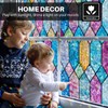 FEOMOS Window Privacy Film, Rainbow Decorative Stained Glass Window Film,