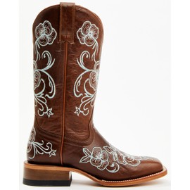 Shyanne Women's Lasy Floral Embroidered Western Boot Broad Square Toe - BSWSP25L9-B 8 M US Turquoise