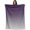 Purple Gray Fleece Throw Blanket Gradient Soft Cozy Throw Blankets