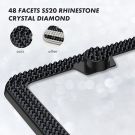 SHARE&CARE SHARE&CARE Bling License Plate Frame, Crystal License Plate Cover, Car License Plate Holder with Rhinestone Crystal Diamond Screw Set - 2 Pack (Sapphire)