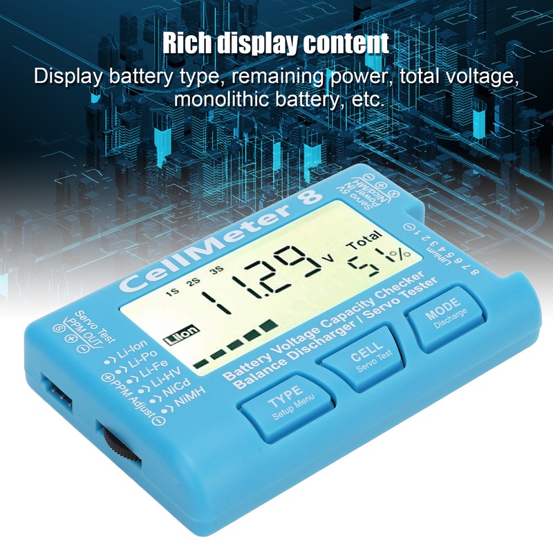 Digital Battery Capacity Checker Voltage Tester Meter for LiPo Life