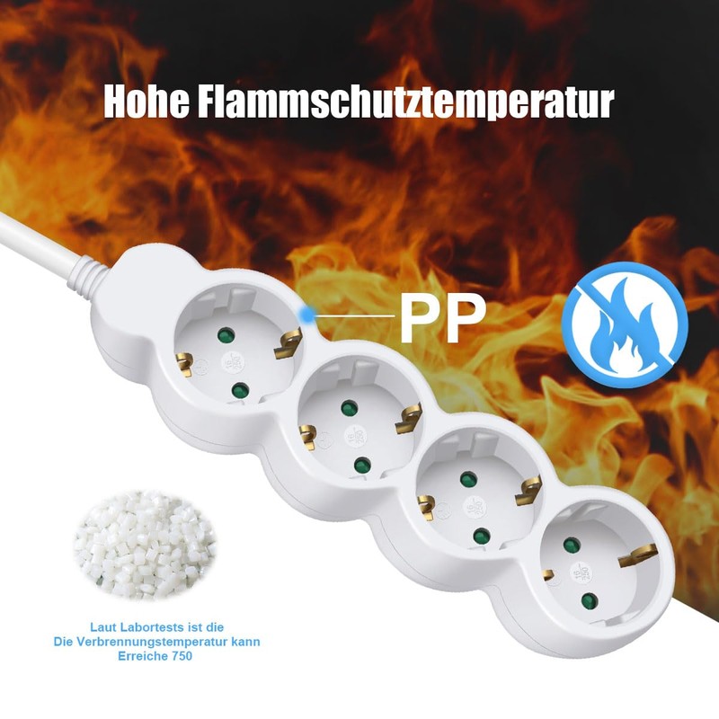 ExtraStar Power Strip 5-Way Multiple Socket Cable 1.5 m, Child