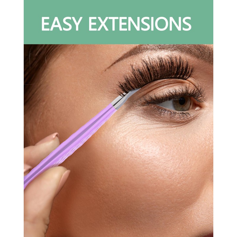 MORGLES - Pinzas para extensiones de pestañas, punta de fibra