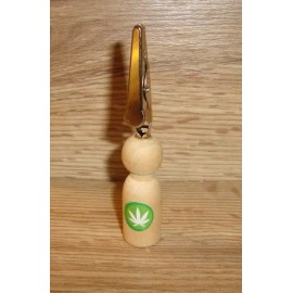 custom made Wood PEG Small Doll Body Shape Roach Clip Metal Alligator Standing Memo Clip