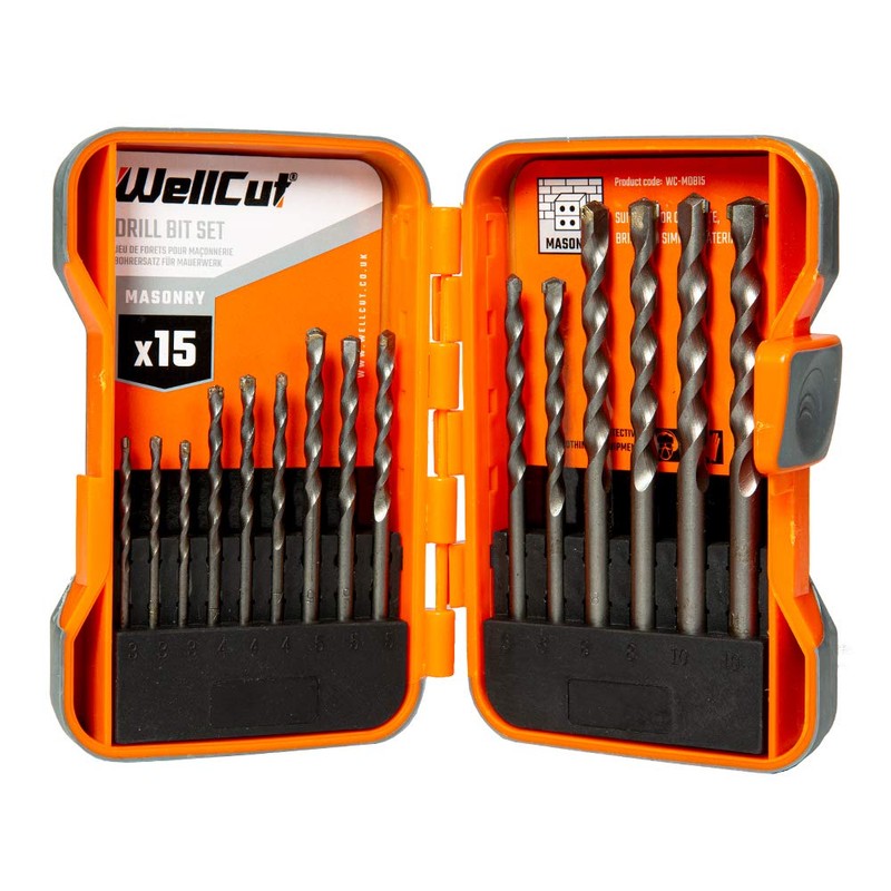 Masonry Drill Bit Set 15-Pieces 3-10mm Professional Concrete Drill Bit