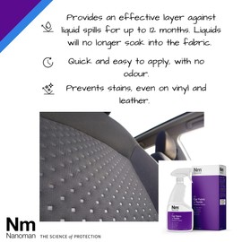 NANOMAN Nano-Technology Car Fabric & Upholstery Care (750ML) Hydrophobic Waterproof Protector and Stain Guard for Auto Interior Fabrics, Seats, Carpets and Floor Mats.