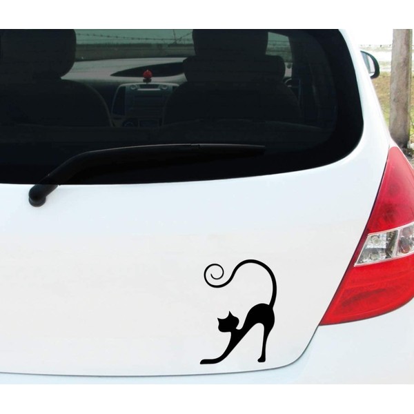 Cute Cat Stretching Pose Sticker, Vinyl Decal Sticker, Funny Car
