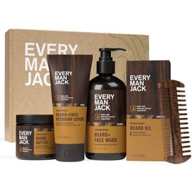 Every Man Jack Mens Sandalwood Grooming Set - Five Full-Sized Essentials:...
