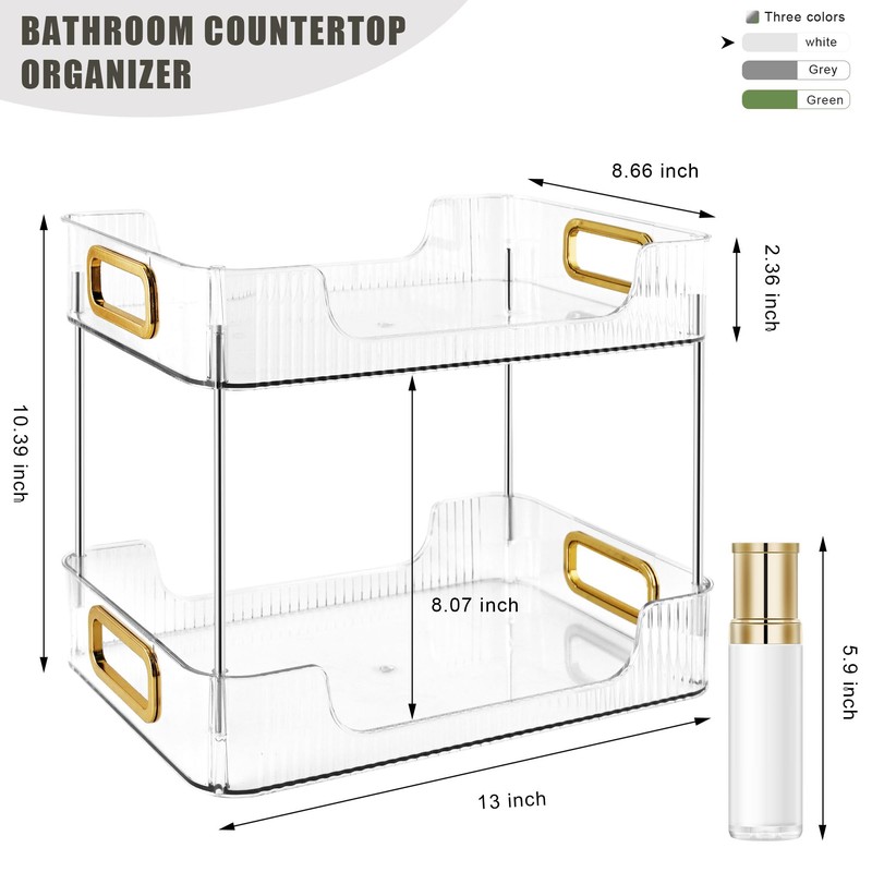 TENDER EPOCH 2-Tier Bathroom Counter Organizer Countertop Storage, Dresser Organizer