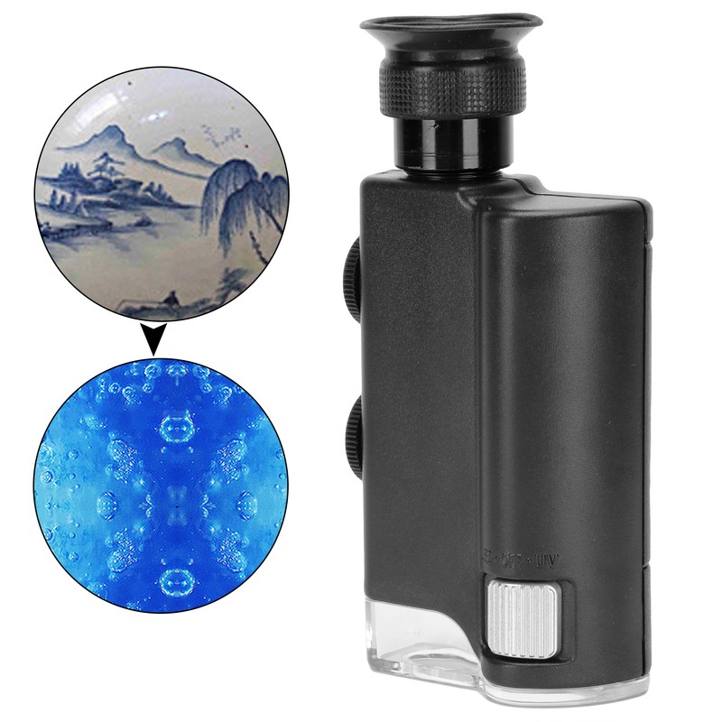 LED Currency Detector Lamp 200‑240X Jewelry Diamond Identification Magnifying Glass