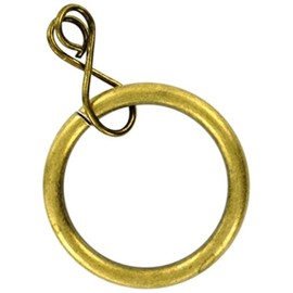 Merriway BH03215 (8 Pcs) Metal Curtain Drapery Pole Rod Rings with Loose Eye, Inner Diameter 20mm (3/4 inch) Outer Diameter 25mm (1 inch) Antique Brass - Pack of 8 Pieces