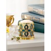 Golden Blue Decorated Candle Holder