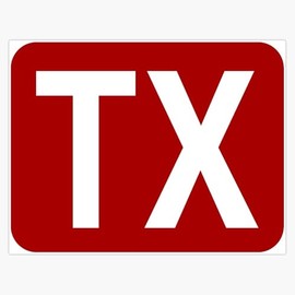 TX Initials Bumper Sticker Vinyl Decal 5"
