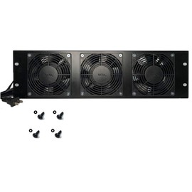 Kutatek Rack Mount Fan Panel 3U, Intake Airflow, for Cooling AV, Home Theater, Network 19” Racks