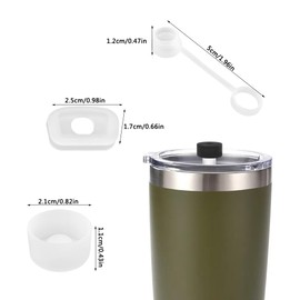 DLAND 12-Piece Silicone Leak-Proof Set for 30-40oz Tumblers - Reusable Straw Covers & Spill Stoppers, Includes 4 Square + 4 Round Lids + 4 Straw Caps (Fits Most Brand Cups)